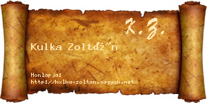 Kulka Zoltán névjegykártya