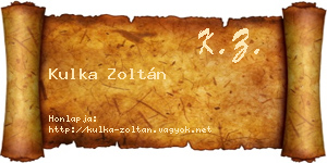 Kulka Zoltán névjegykártya
